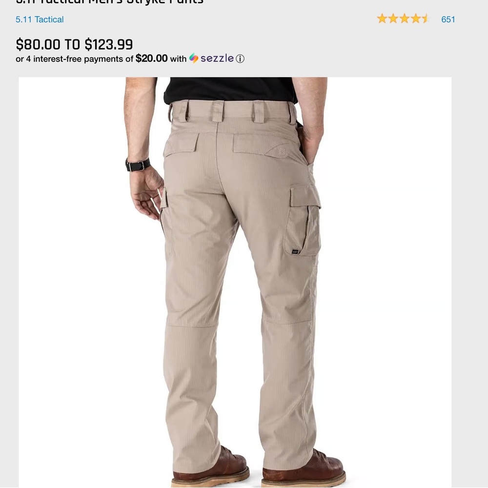 5.11 TACTICAL MEN'S STRYKE PANTS W/FLEX-TAC Sz 36/L34
